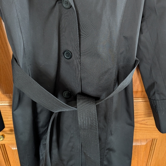 NWOT Talbots Size PS Women's Belted Water Repellent Black Trench Coat - Picture 3 of 11